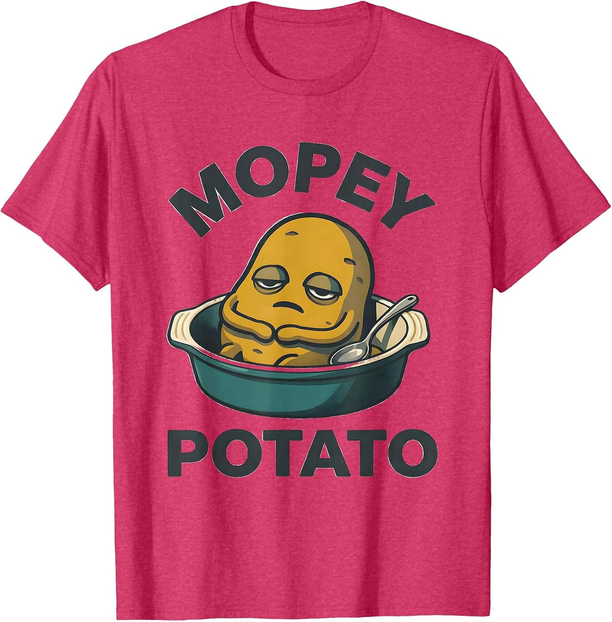 Mopey Potato Midcentury Modern Funny Couples Thanksgiving T-Shirt - Red Heather