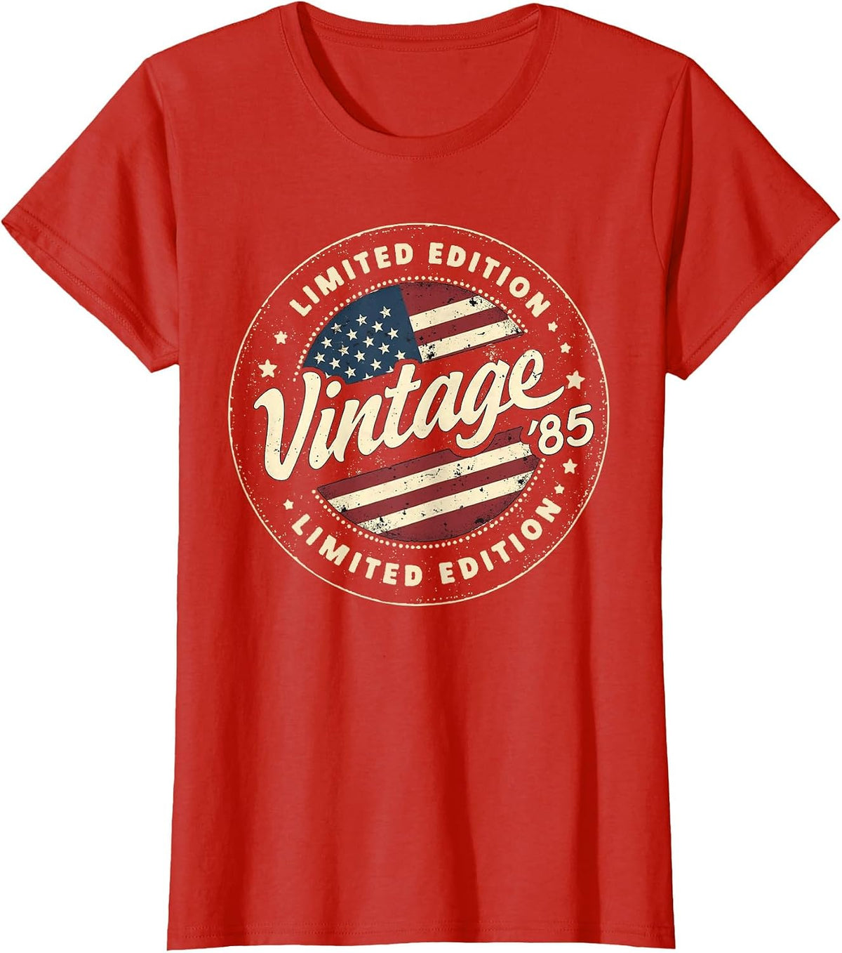 Vintage 40th Birthday Men Born 1985 40 Years Old Bday Mens T-Shirt - Red