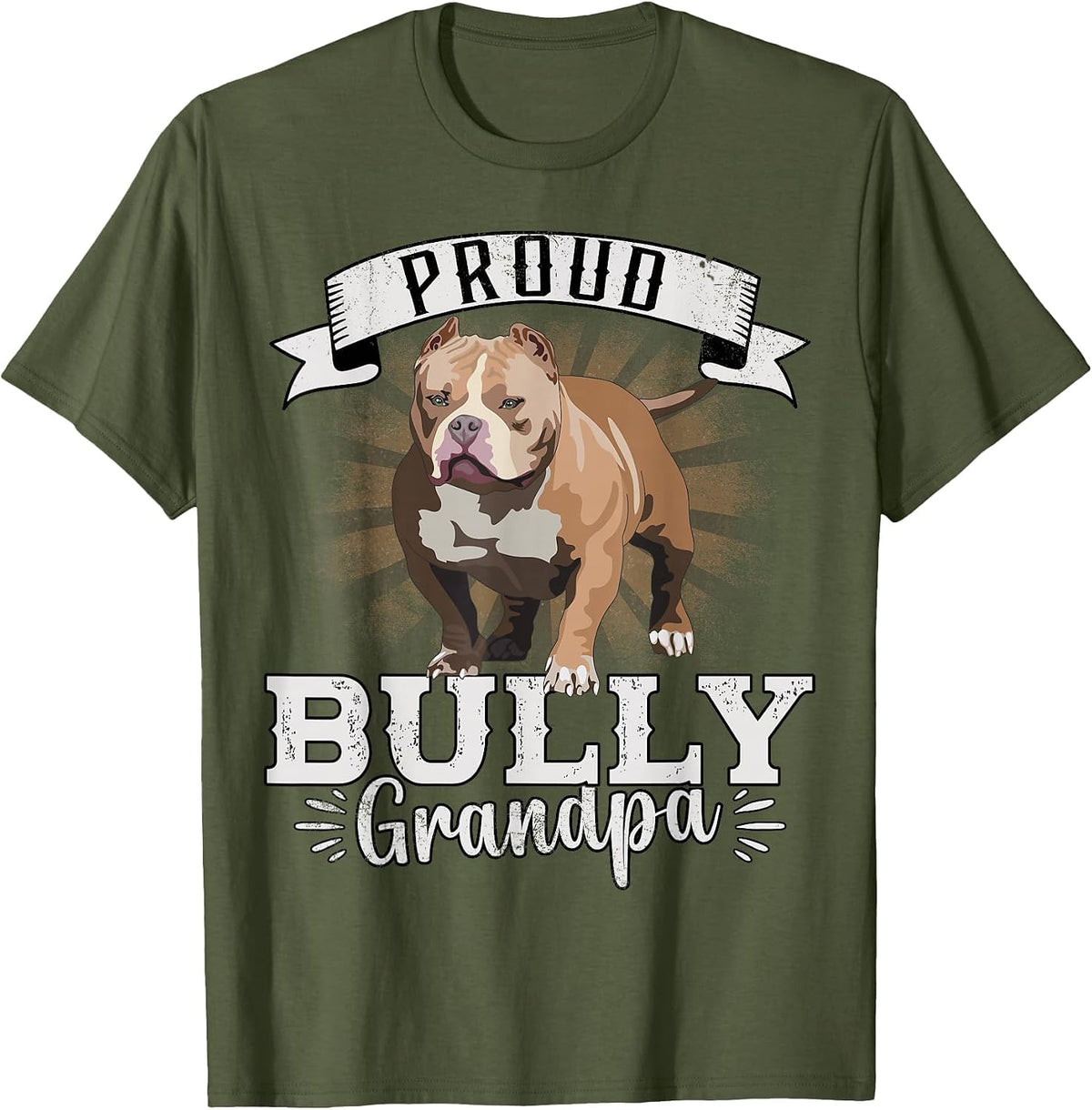American Bully XL Dad Harness Accessories Bully Pitbull T-Shirt - Olive Green