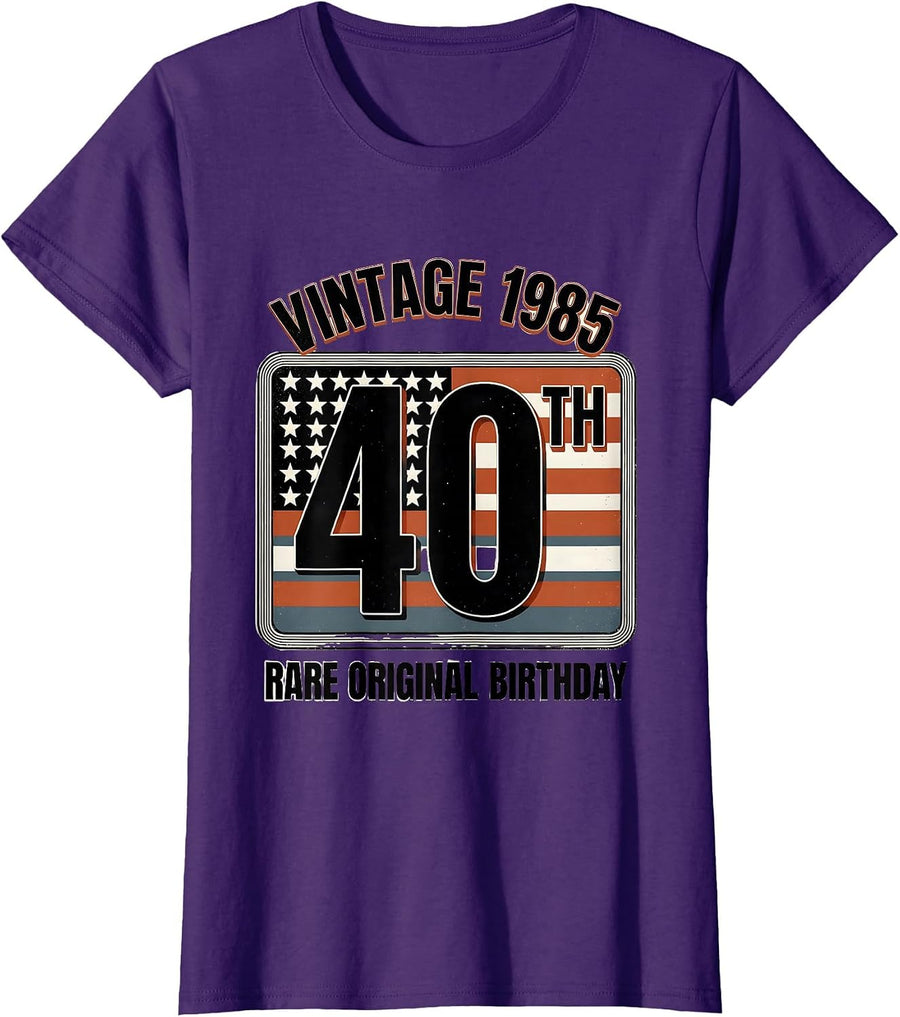 Women's Vintage 1985 Rare Original 40th Birthday Men T-Shirt - Purple