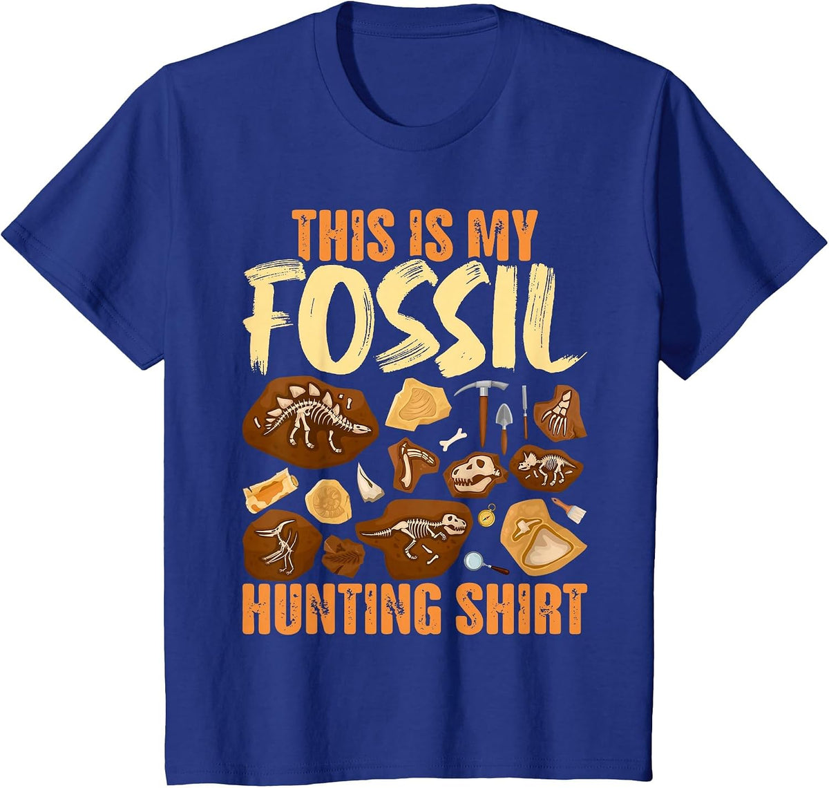 Fossil Hunting - Dinosaur Bones Paleontologist Paleontology T-Shirt - Royal Blue