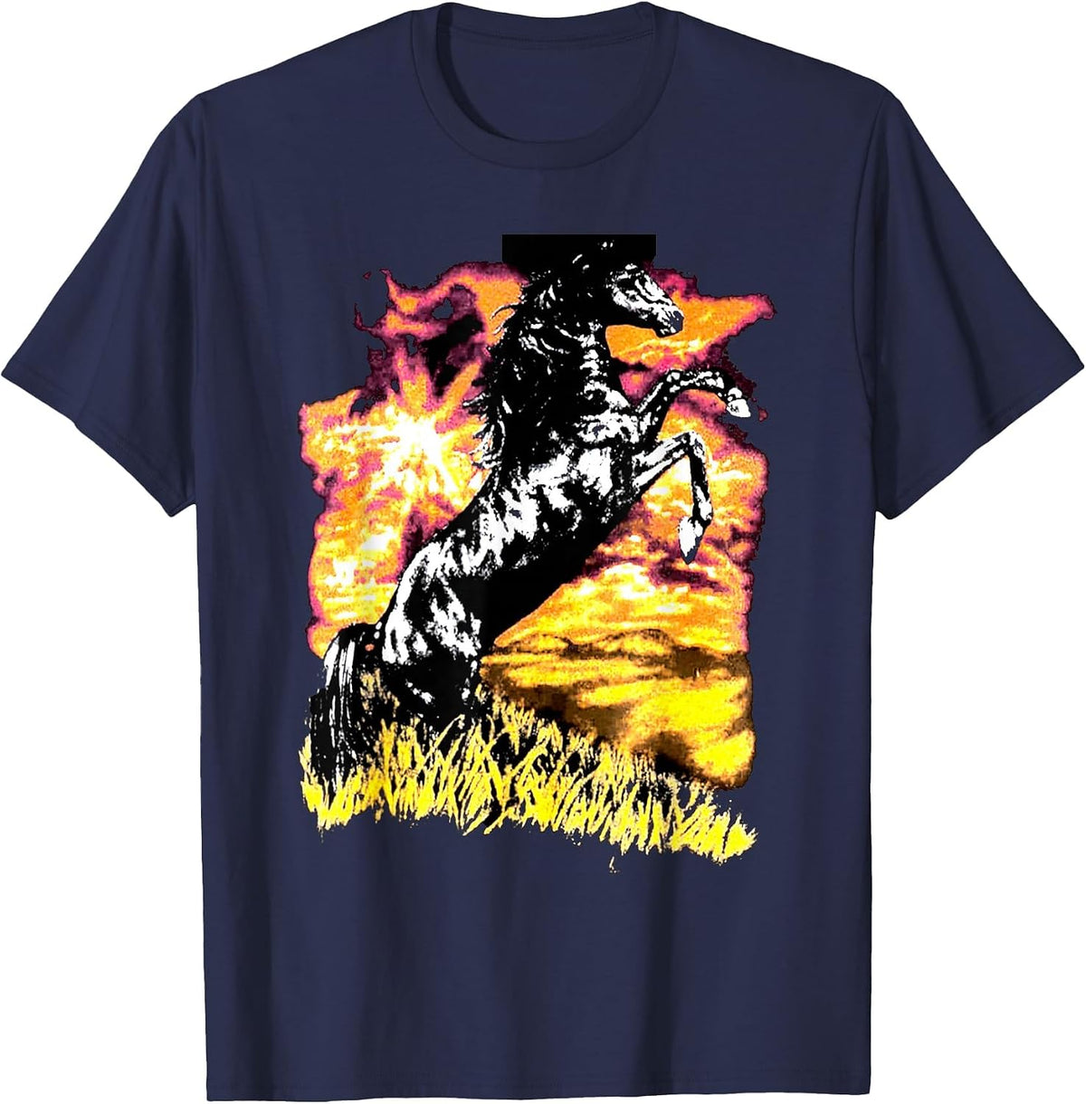 Charlie T-Shirt Horse T-Shirt - Navy Blue