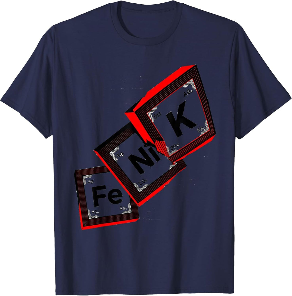 Men's KNiFe New Wave Typography Chemistry Science Student Humor T-Shirt - Navy Blue