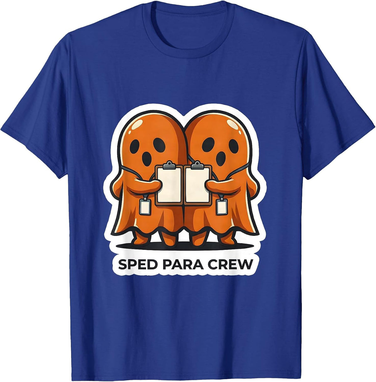 SPED Para Crew Ghost Para Normal Activities Halloween T-Shirt - Royal Blue