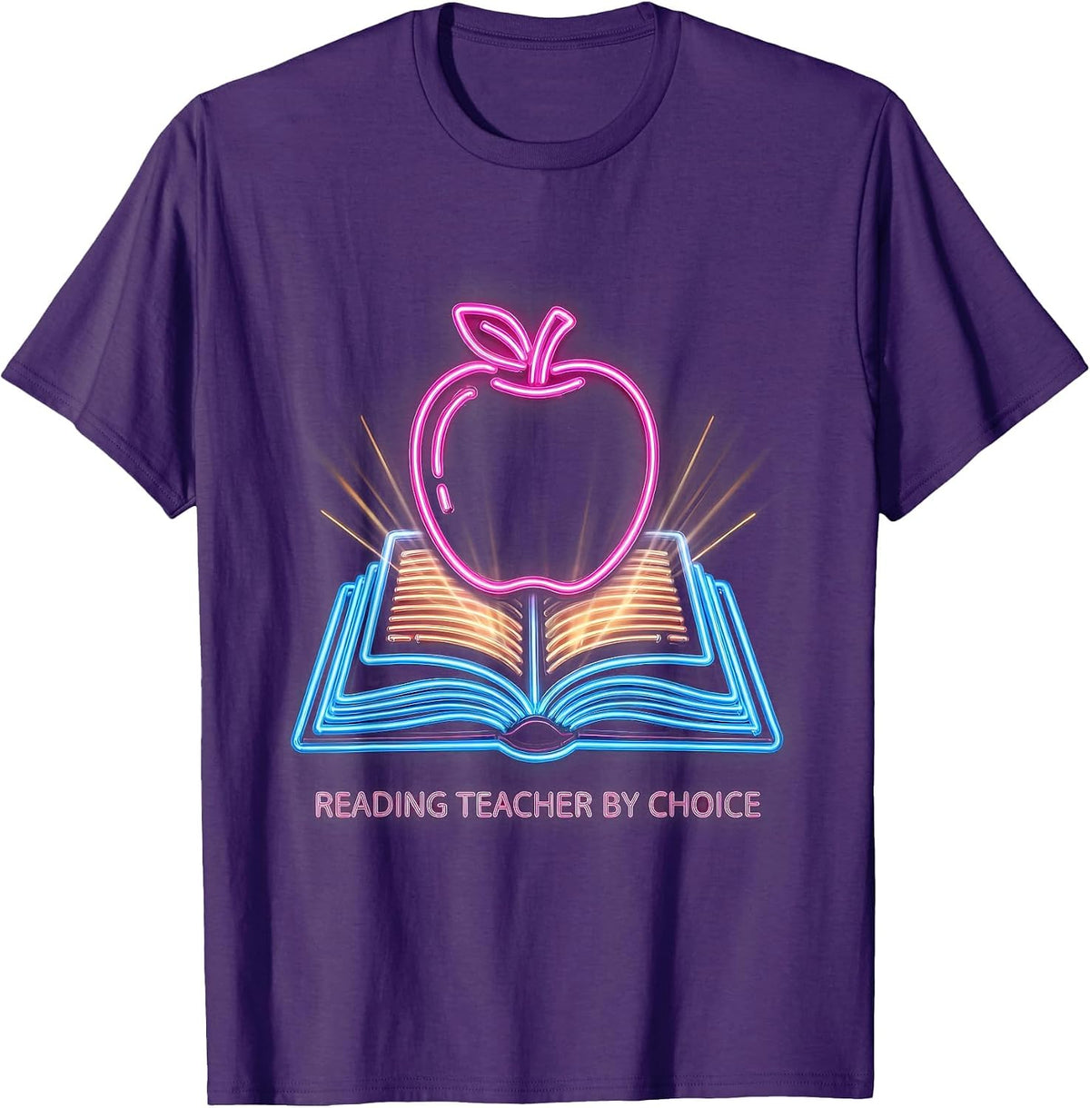 Reading Teacher By Choice Educator Design T-Shirt - Purple