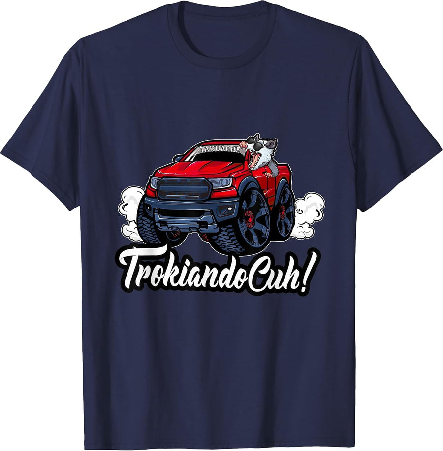 Trokiando Cuh! Funny Mexican Takuache T-Shirt - Navy Blue