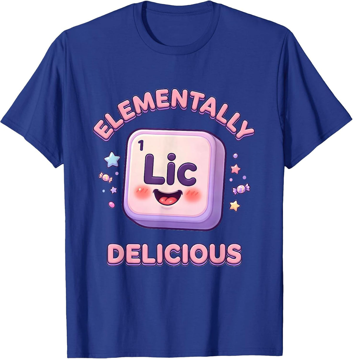 Can I Lick It Elementally Delicious Periodic Table T-Shirt - Royal Blue