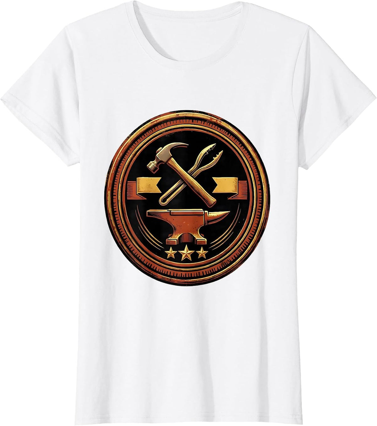 Women's Sealed Blacksmith Badge Forge Hobbyist Humor T-Shirt - White