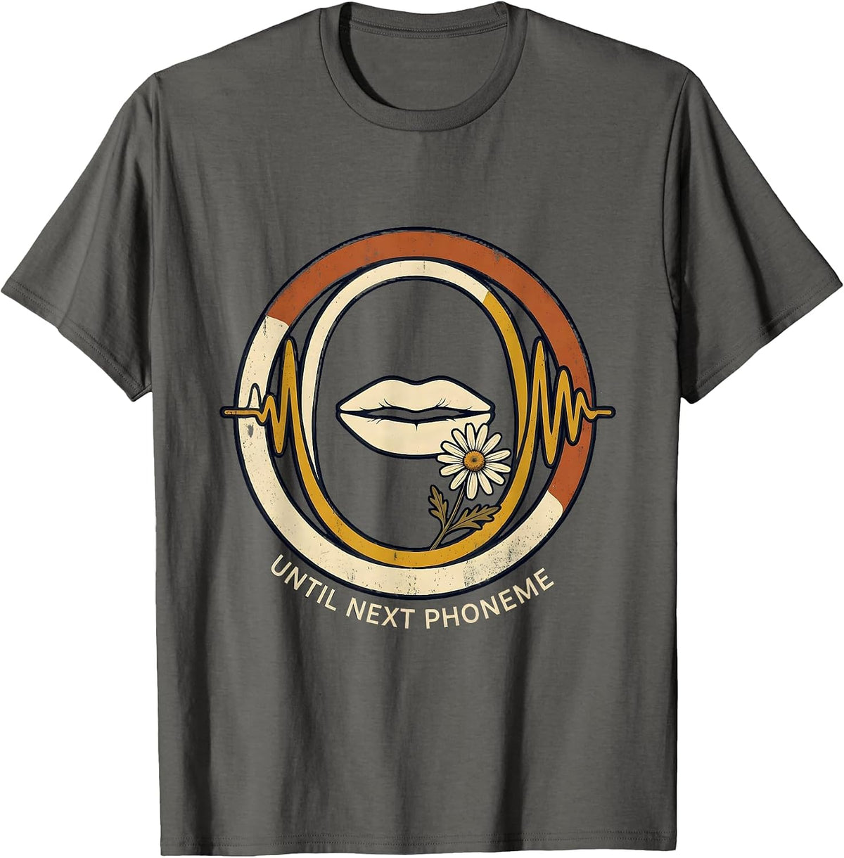 Men's Until Next Phoneme Vintage Retro Daisy Speech Language T-Shirt - Asphalt Grey
