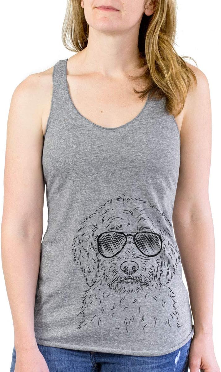 Teddy the Labradoodle Triblend T-Shirt - Grey Racerback