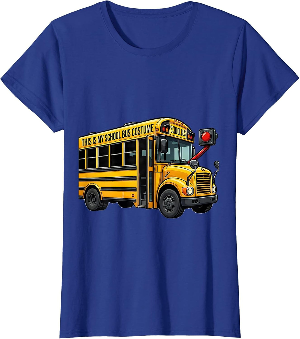Women's This Is My School Bus Costume Funny Halloween Costume T-Shirt - Royal Blue