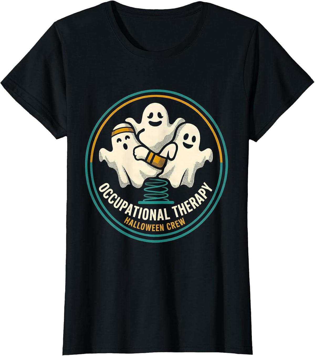 Women's Occupational Therapy Halloween Crew Midcentury Modern T-Shirt - Black