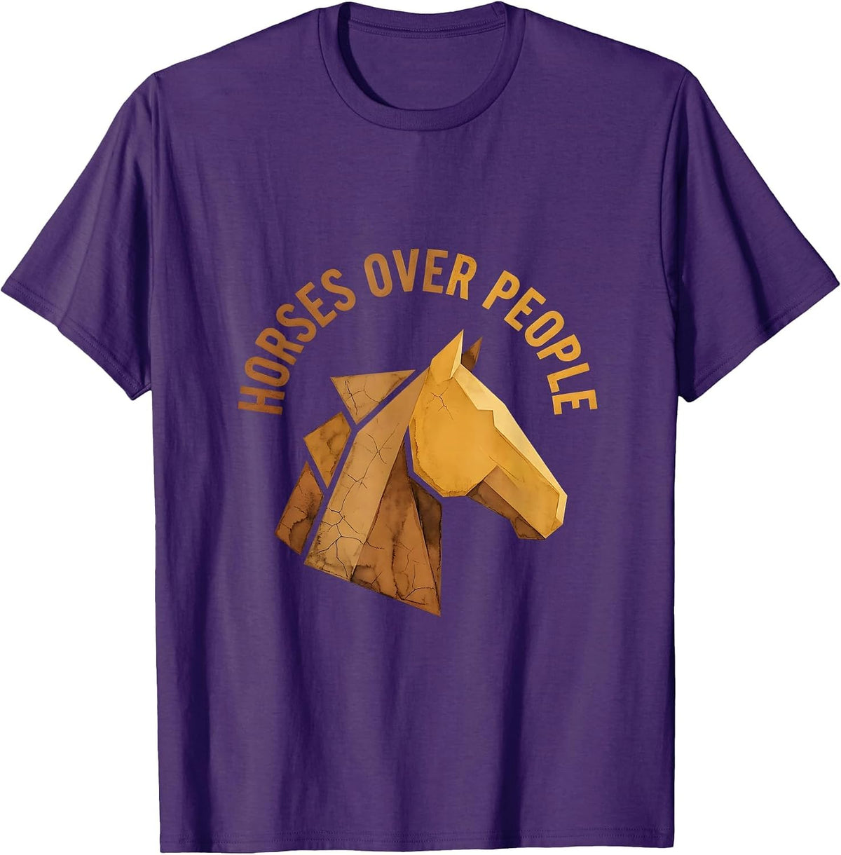 Horses Over People Equestrian Lover Design T-Shirt - Purple