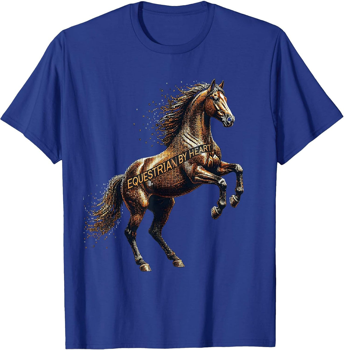Equestrian By Heart Horse Lover Design T-Shirt - Royal Blue