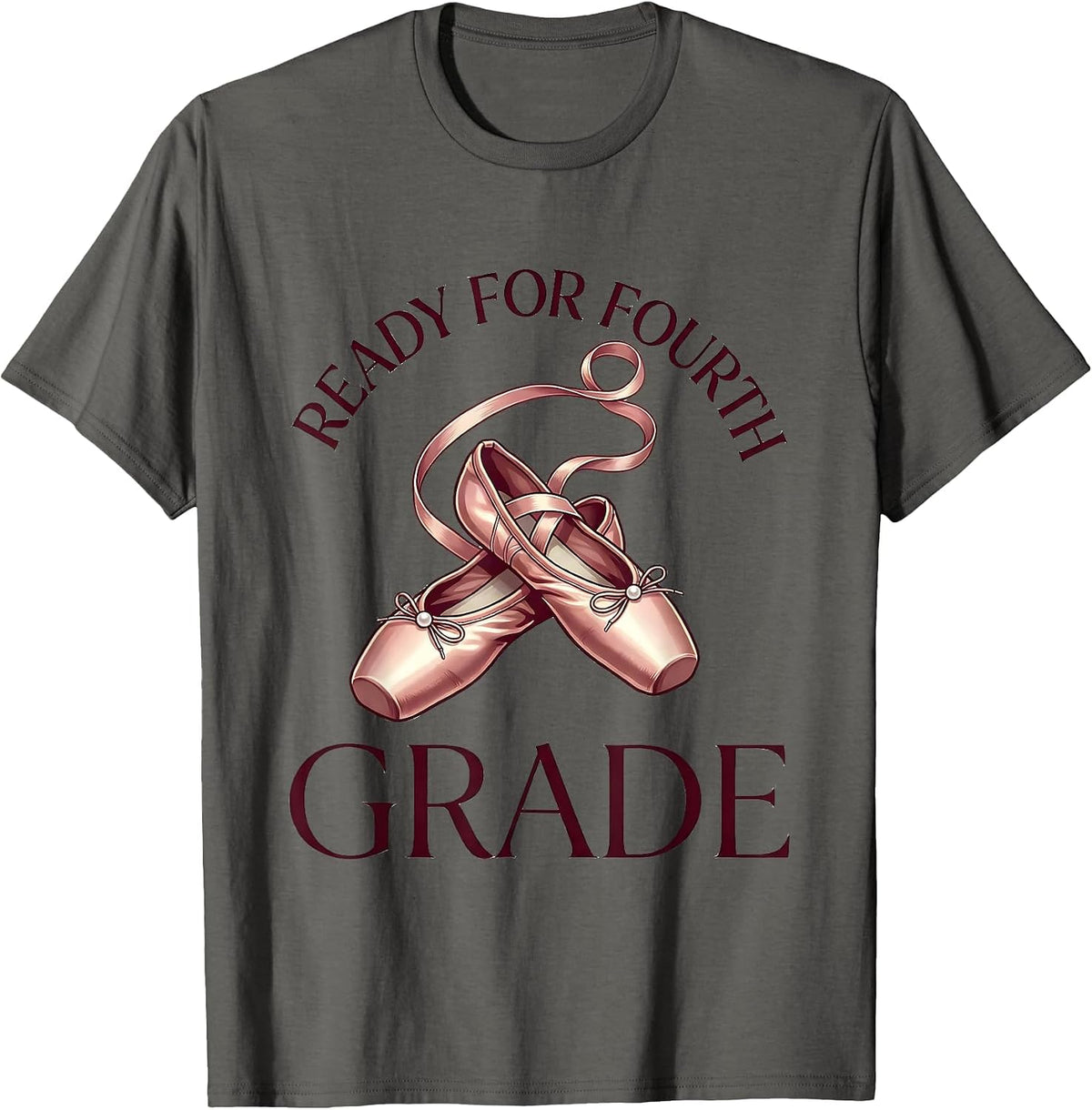 Men's Ready For Fourth Grade Balletcore Graphic Back To School T-Shirt - Asphalt Grey