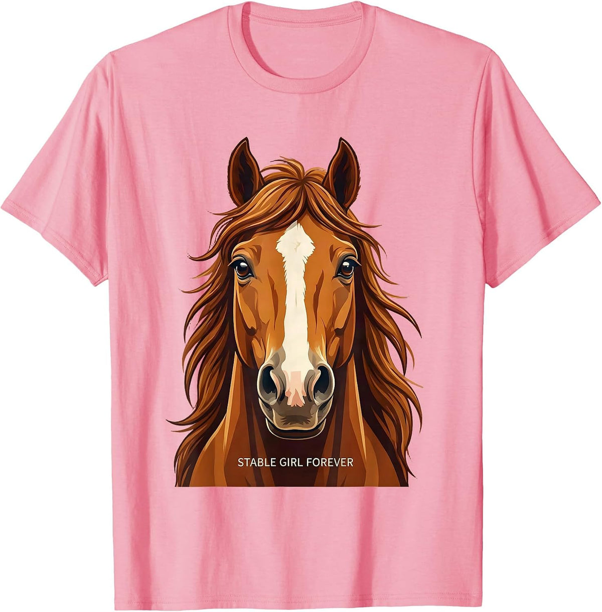 Men's Stable Girl Forever Horse Lover Design T-Shirt - Pink