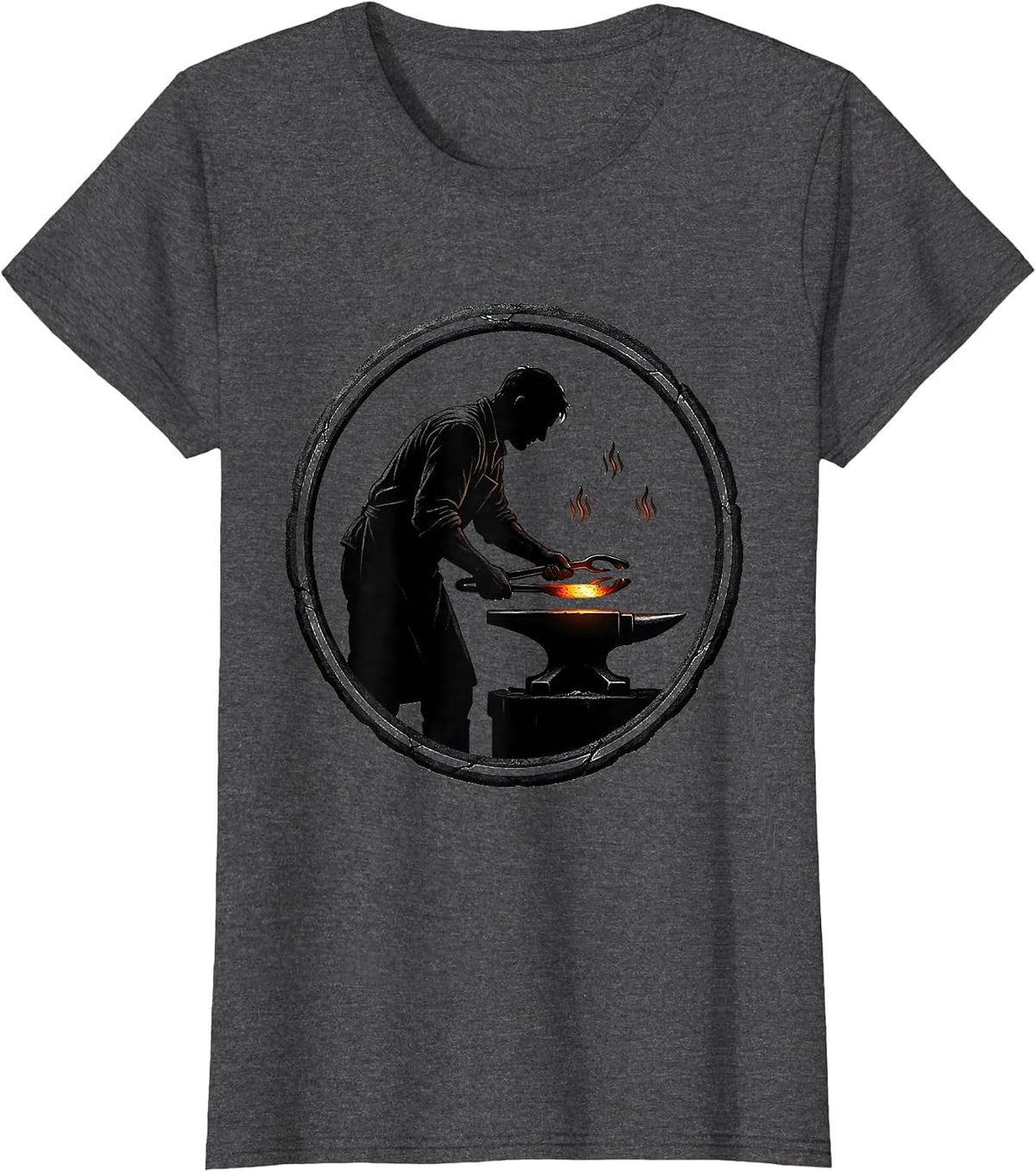 Women's Sealed Forge Badge Blacksmith Craft Pride Gift T-Shirt - Dark Heather Grey