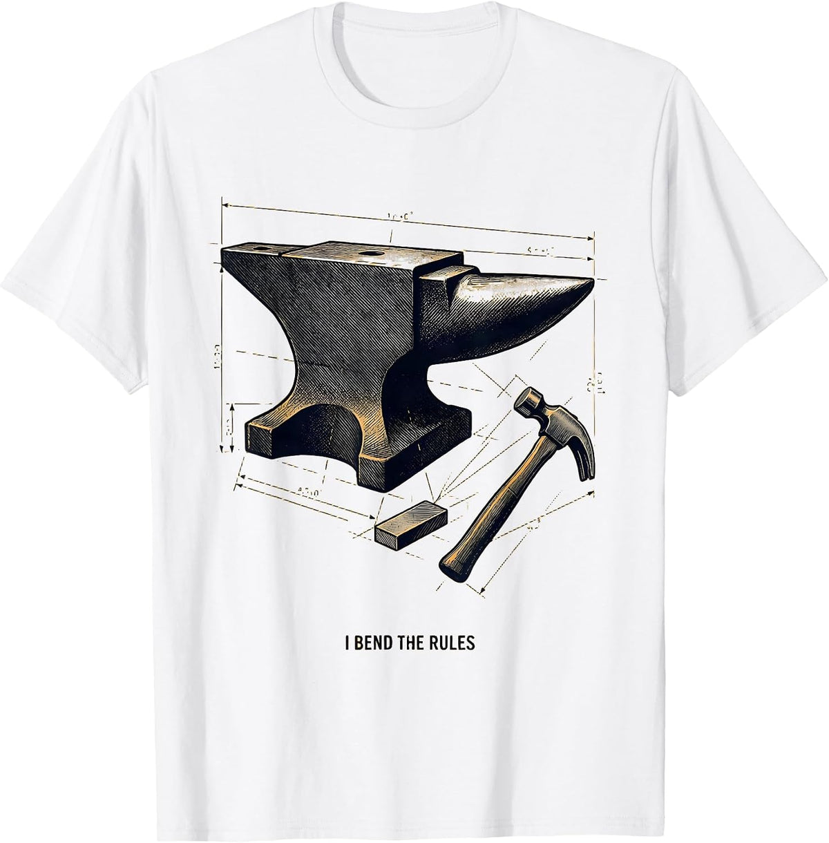 Men's I Bend The Rules Funny Blacksmith Forge Hobbyist T-Shirt - White
