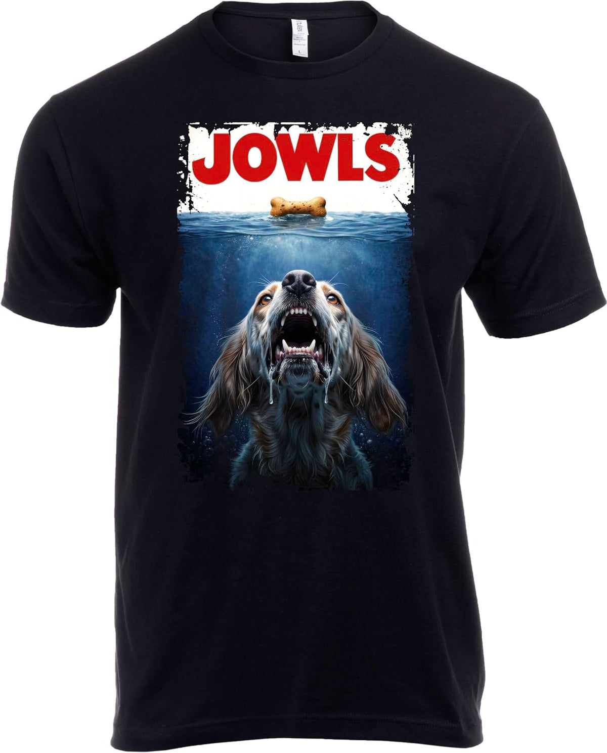 Jowls Funny Dog Owner Humor Tee Shirt, Dog Dad Novelty Joke T-Shirt for Men - English Setter Orange Belton