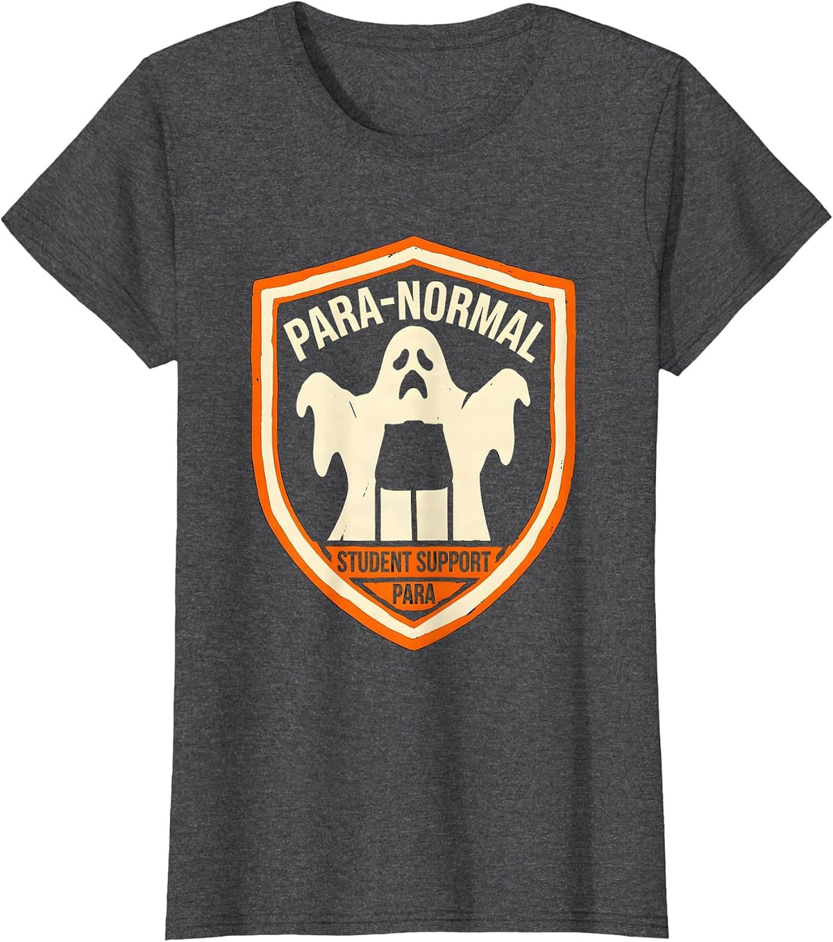 Women's Para-Normal Student Support Para Ghost Sped Teacher T-Shirt - Dark Heather Grey