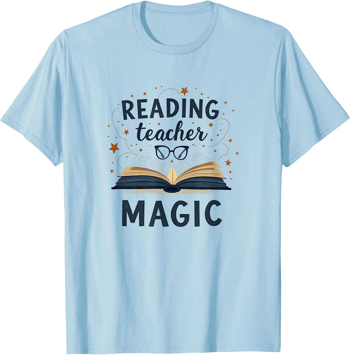 Reading Teacher Magic Educational Design T-Shirt - Baby Blue