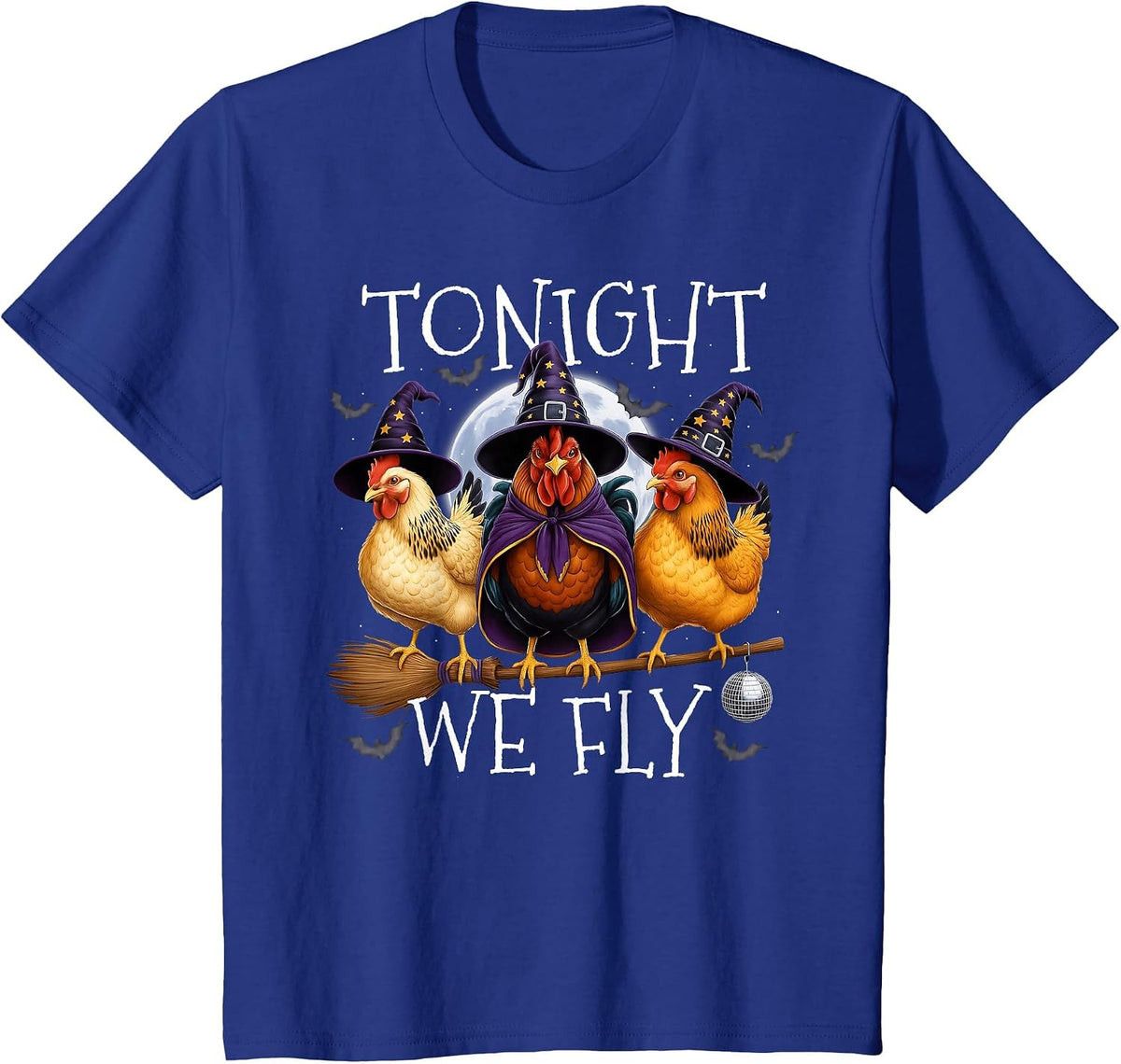 Funny Tonight We Fly Chicken Spooky Season Halloween Farm T-Shirt - Royal Blue