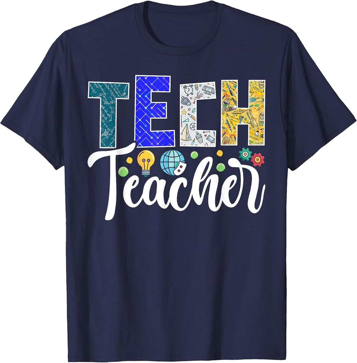 Technology Tech Teacher Computer Science Back to School T-Shirt - Navy Blue