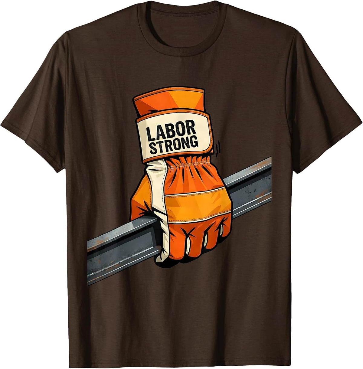 Labor Strong Union Worker Solidarity Skilled Trades Pride T-Shirt - Brown