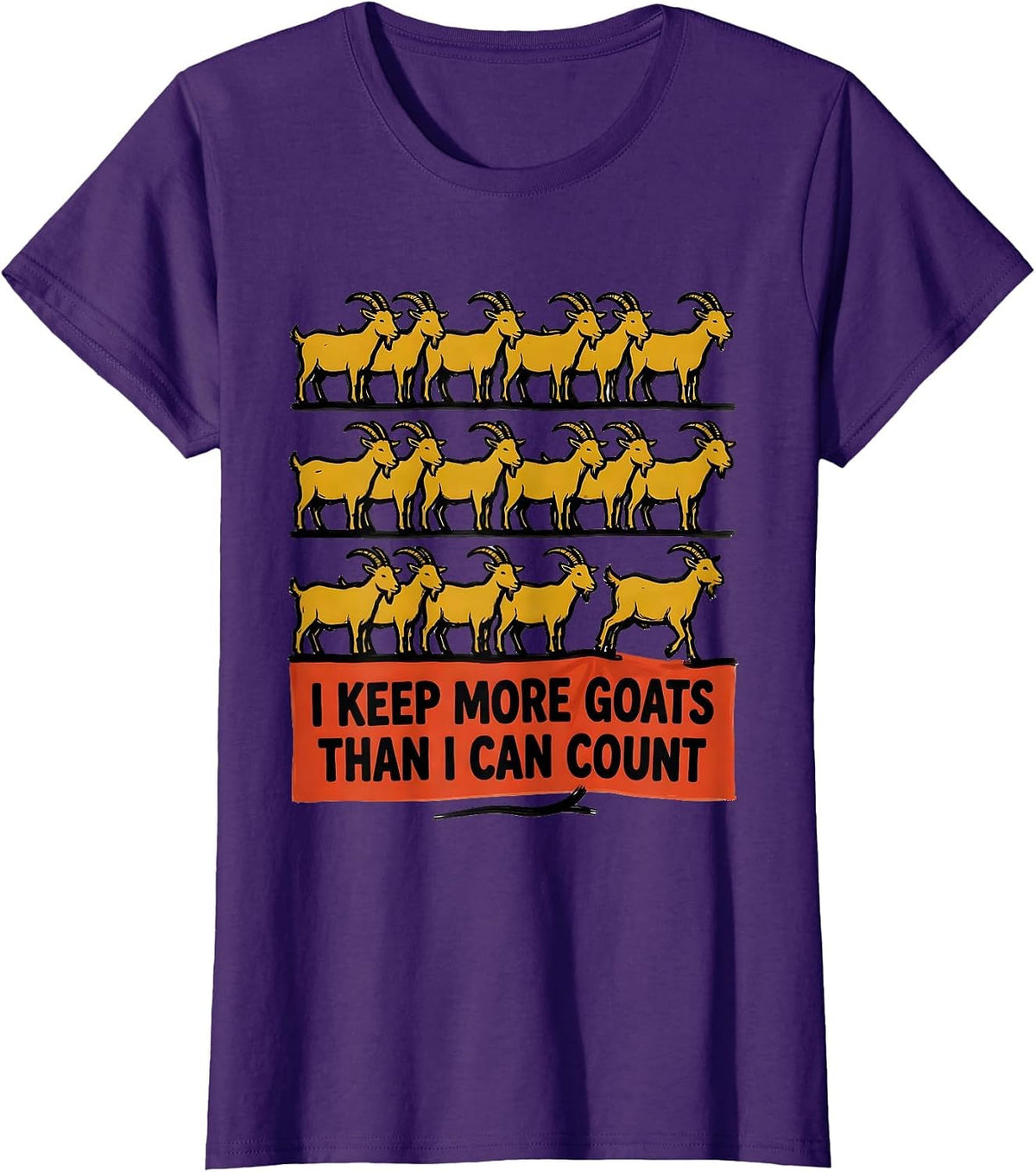 Women's I Keep More Goats Than I Can Count Funny Goat Lover Farmer T-Shirt - Purple