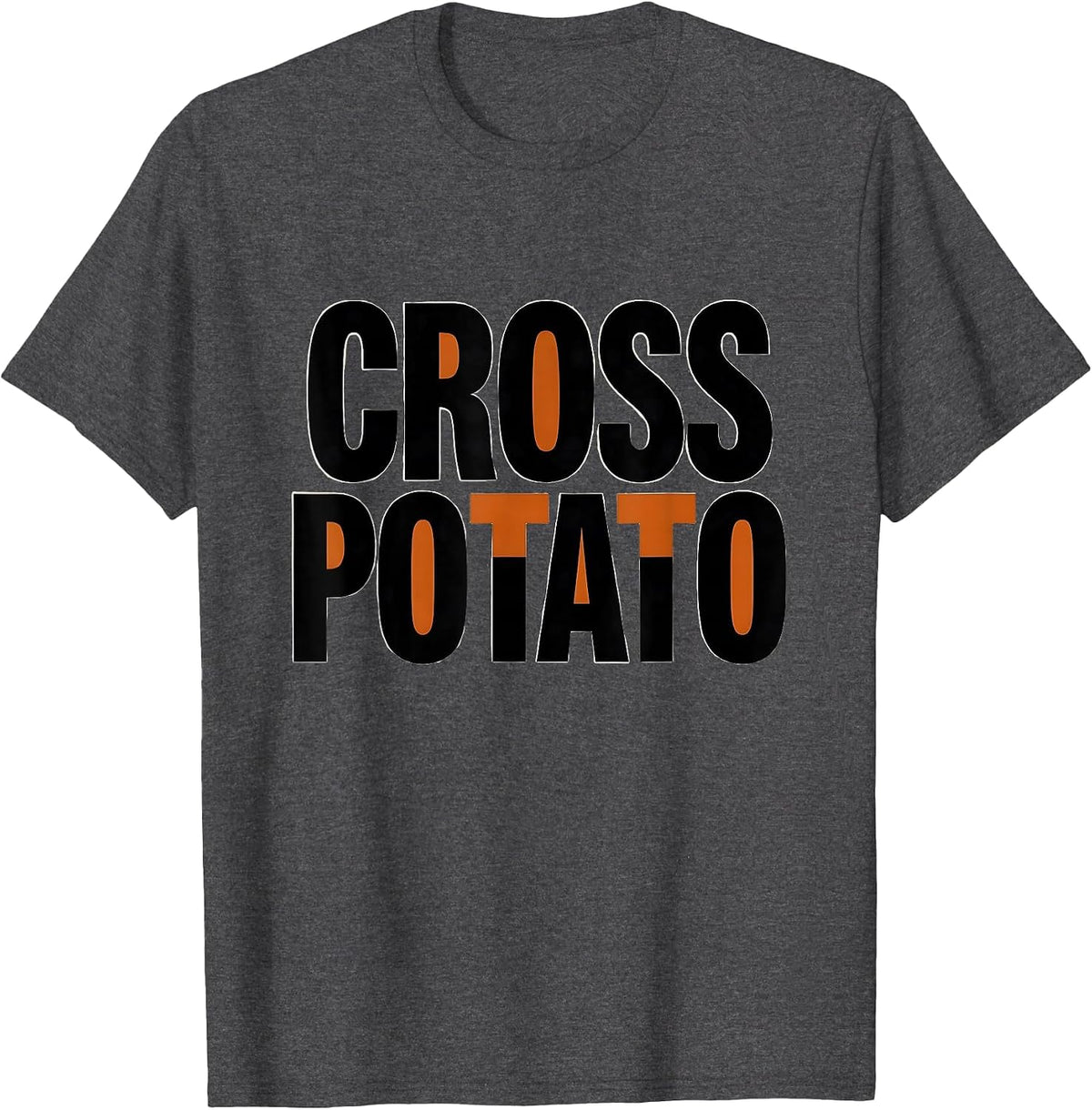 Cross Potato Funny Couples Thanksgiving Matching T-Shirt - Dark Heather Grey