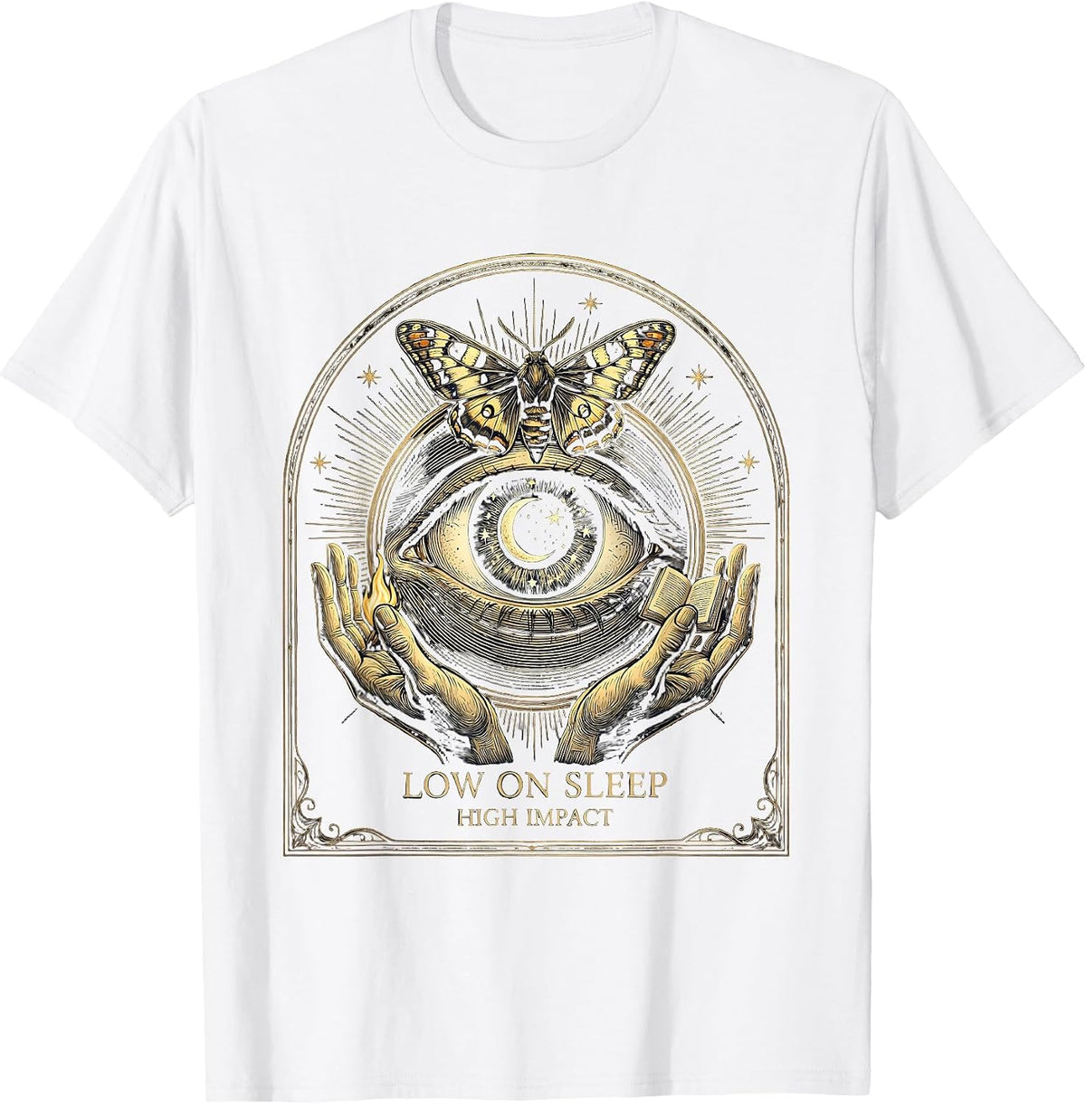 Men's Low on Sleep High Impact Teacher Life Design T-Shirt - White