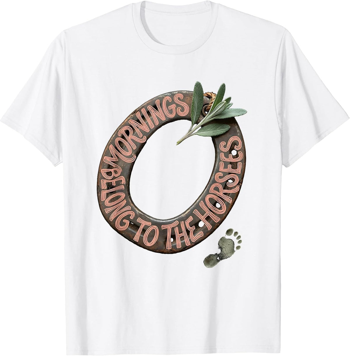 Men's Mornings Belong To The Horses Boho Horse Lover Gift T-Shirt - White