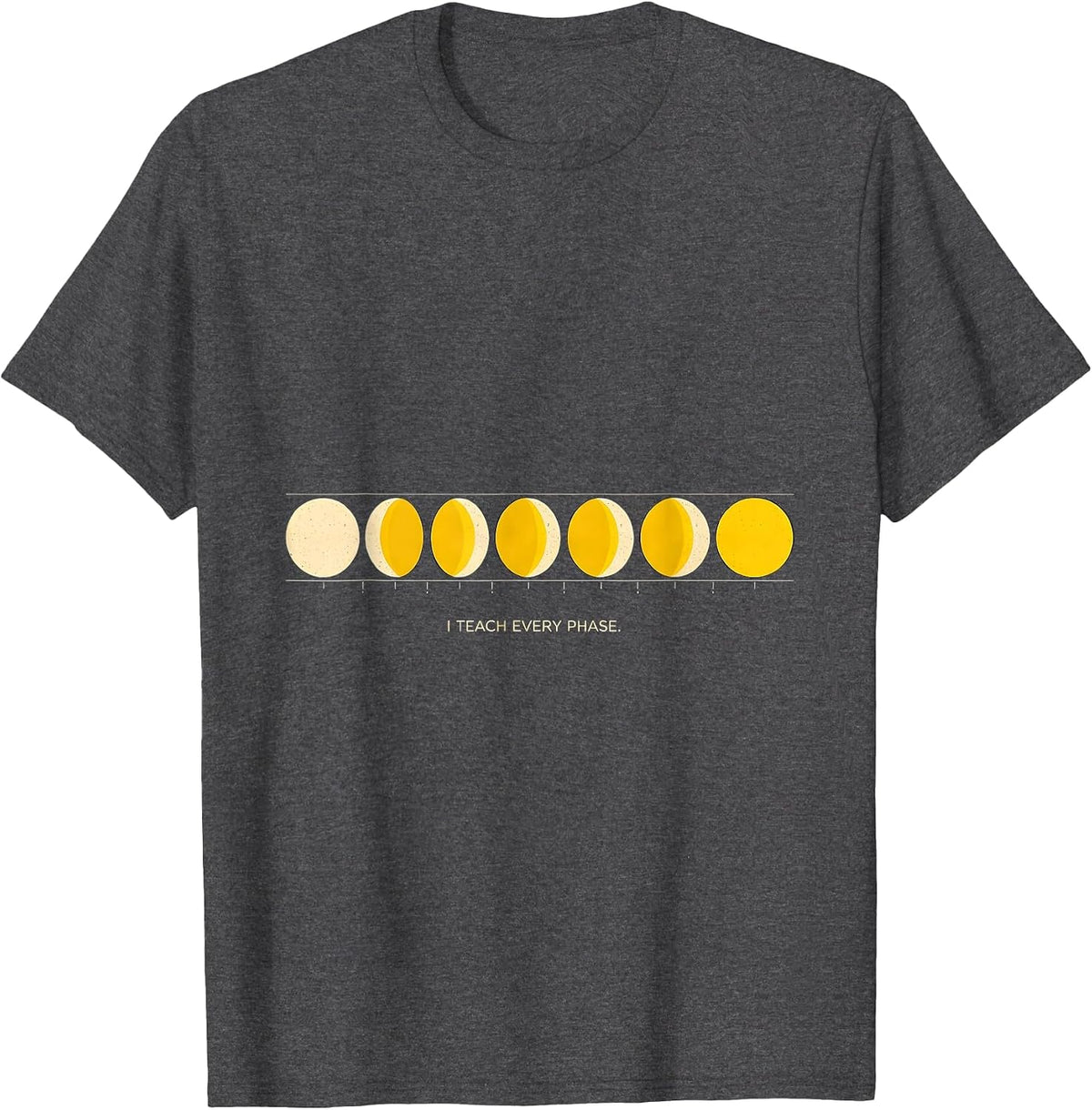 Men's I Teach Every Phase Geometric Science Teacher Moon Phase T-Shirt - Dark Heather Grey