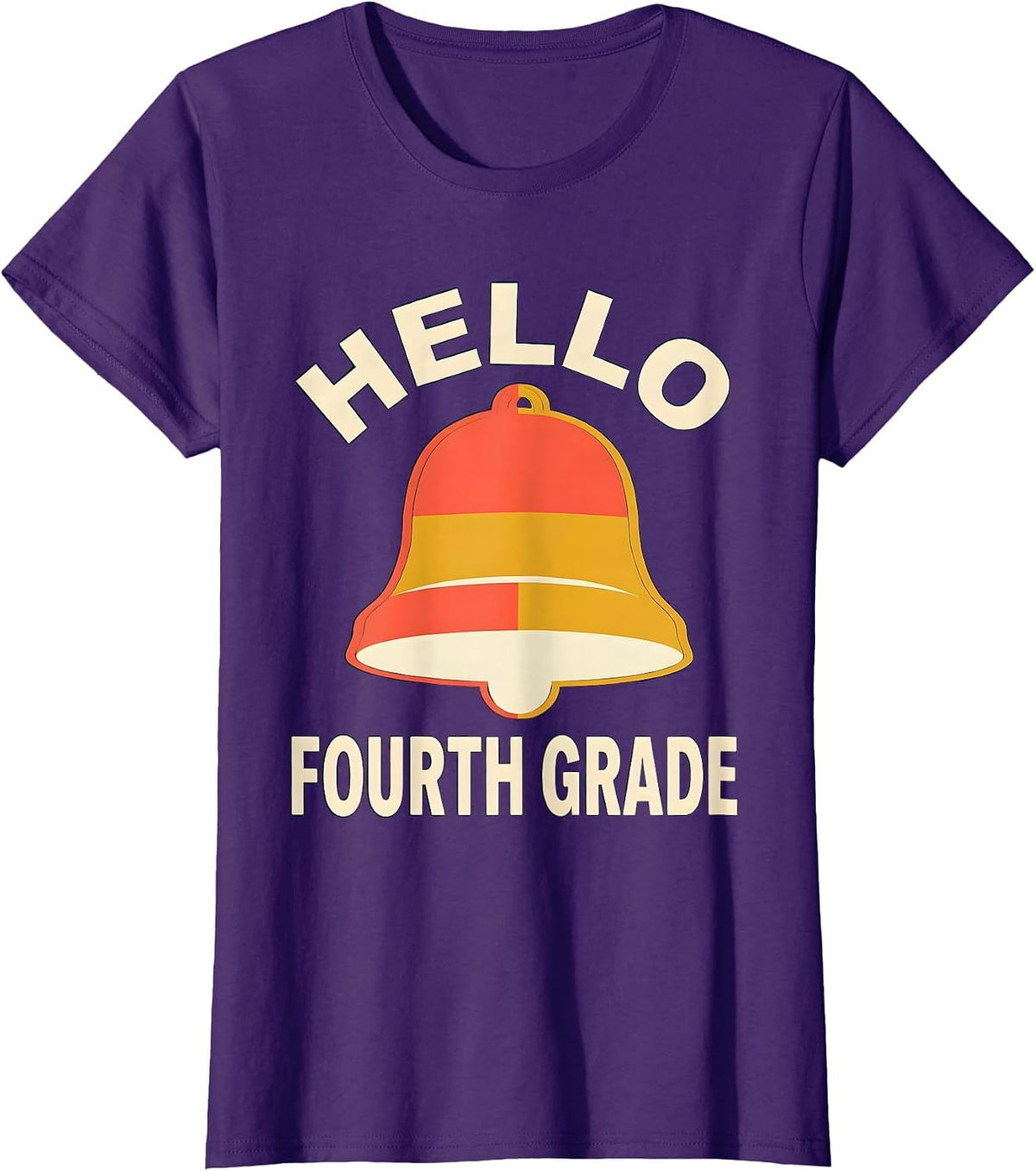 Women's Hello Fourth Grade Tie Dye Back To School Screenprint T-Shirt - Purple