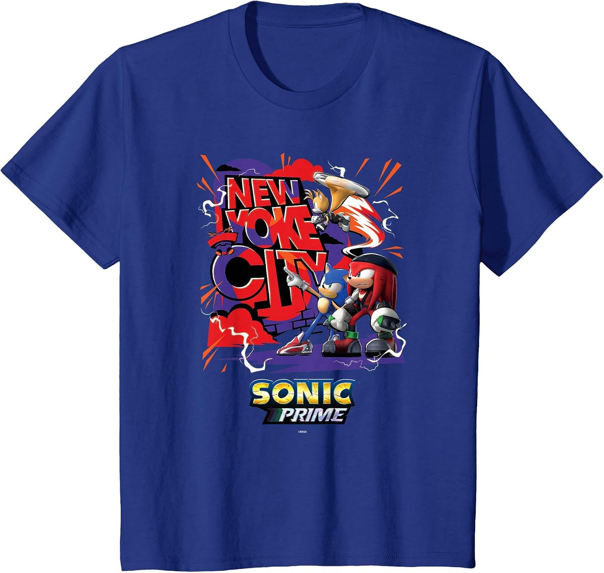 Sonic the Hedgehog, Sonic Prime - New Yoke City Trio T-Shirt - Royal Blue
