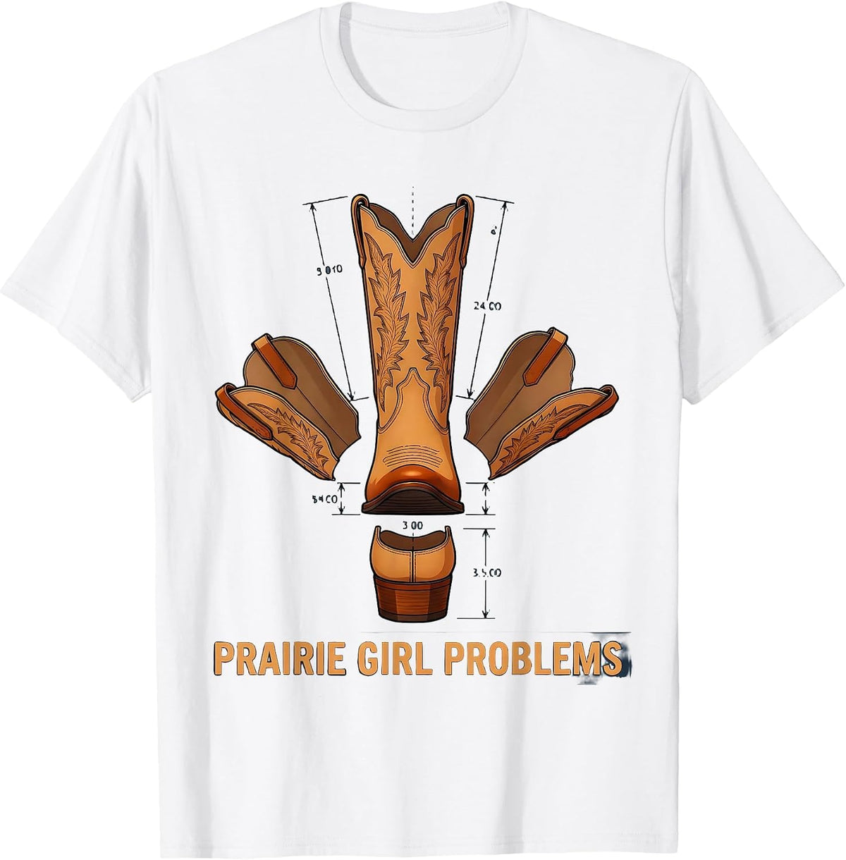 Men's Prairie Girl Problems Western Design T-Shirt - White