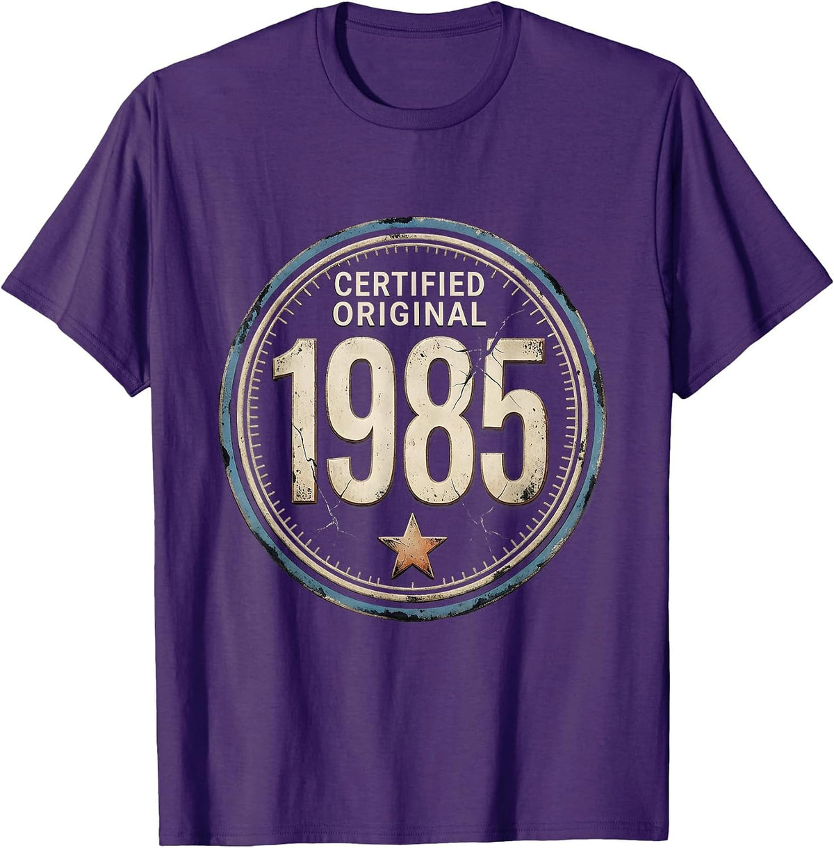 Men's Certified Original 1985 Vintage Stamp 41st Birthday Gift Men T-Shirt - Purple