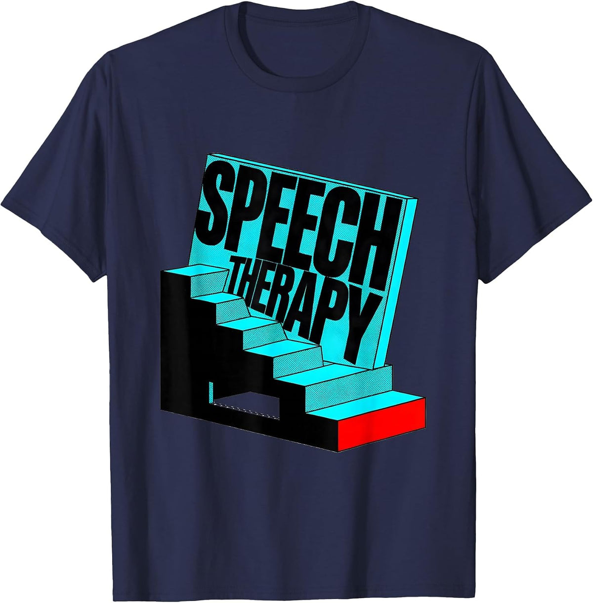 Speech Therapy Retro Cute Speech Language Pathologist SLP T-Shirt - Navy Blue