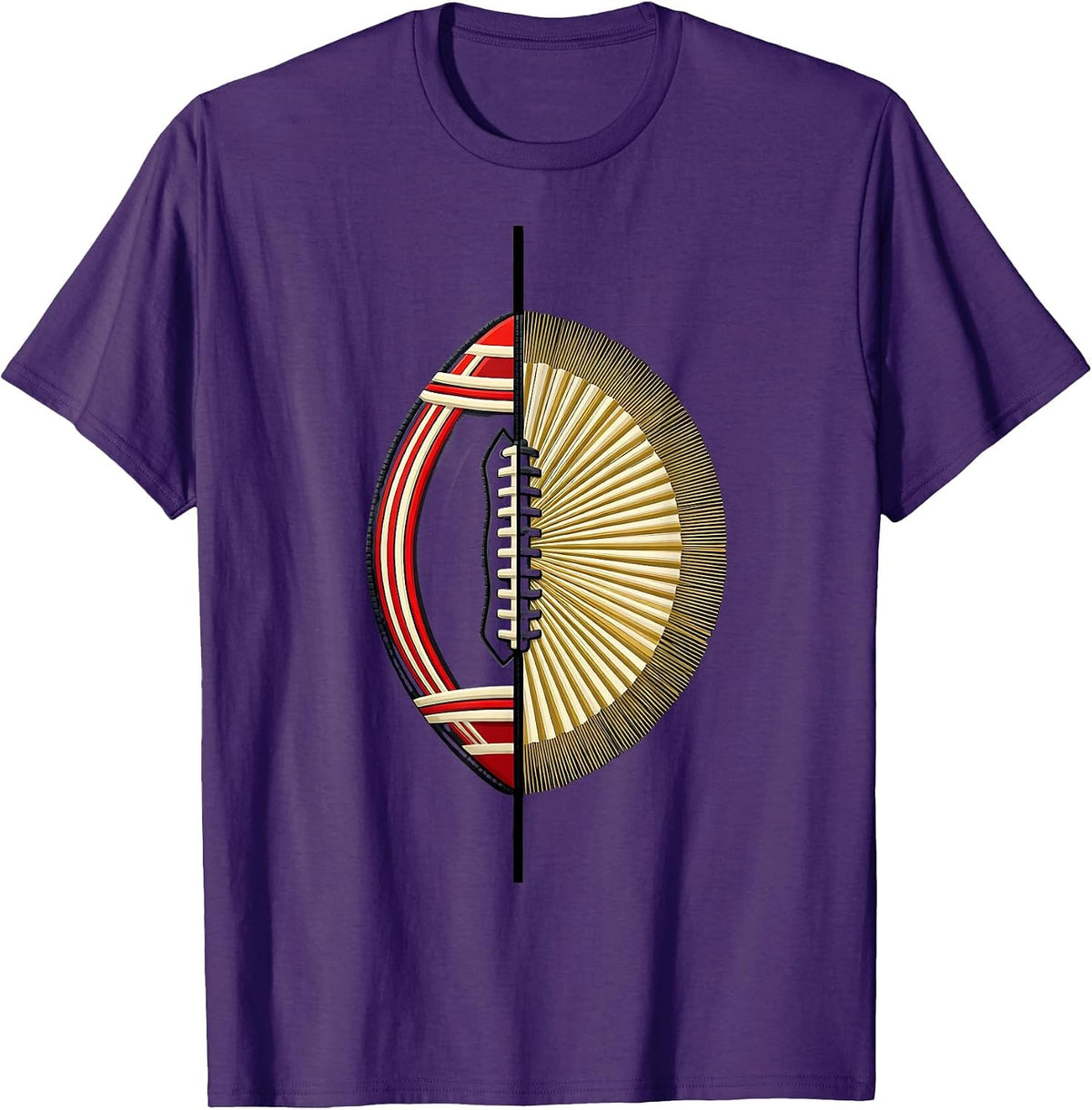 Angular Twin-Lobed Football And Cheer Dual-Sport Mom T-Shirt - Purple