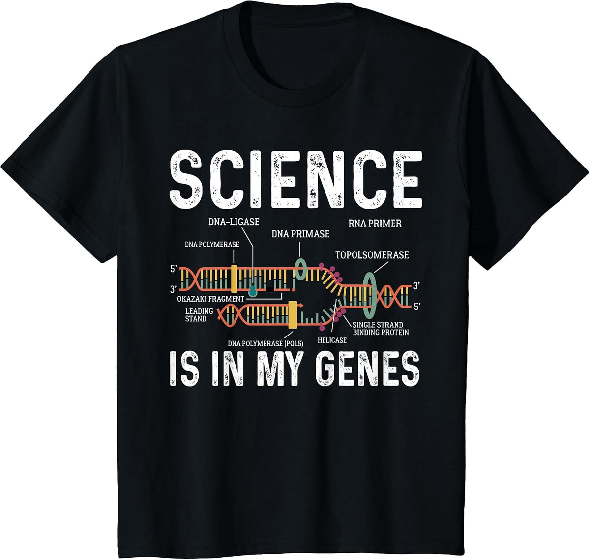 Science is in My Genes Scientist Science Teacher STEM Nerd T-Shirt - Black