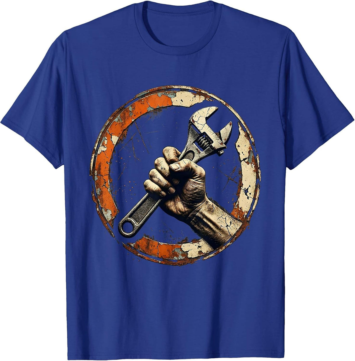Blue Collar Wrench Grip Hard Worker Graphic T-Shirt - Royal Blue