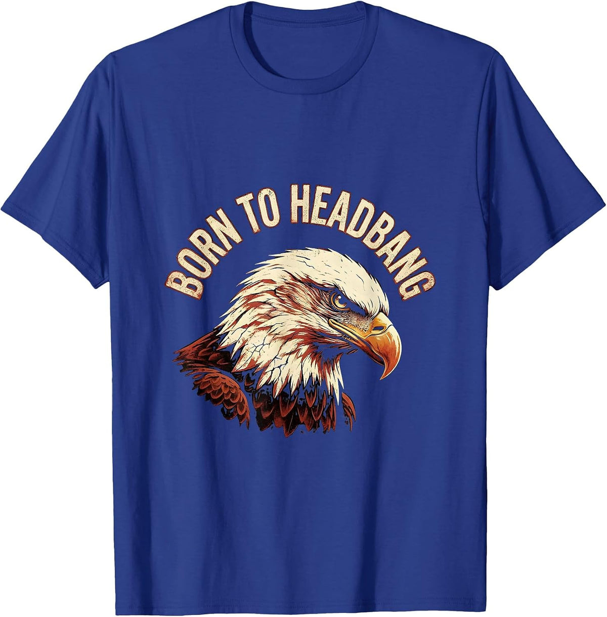 Born to Headbang Heavy Metal Graphic Design T-Shirt - Royal Blue