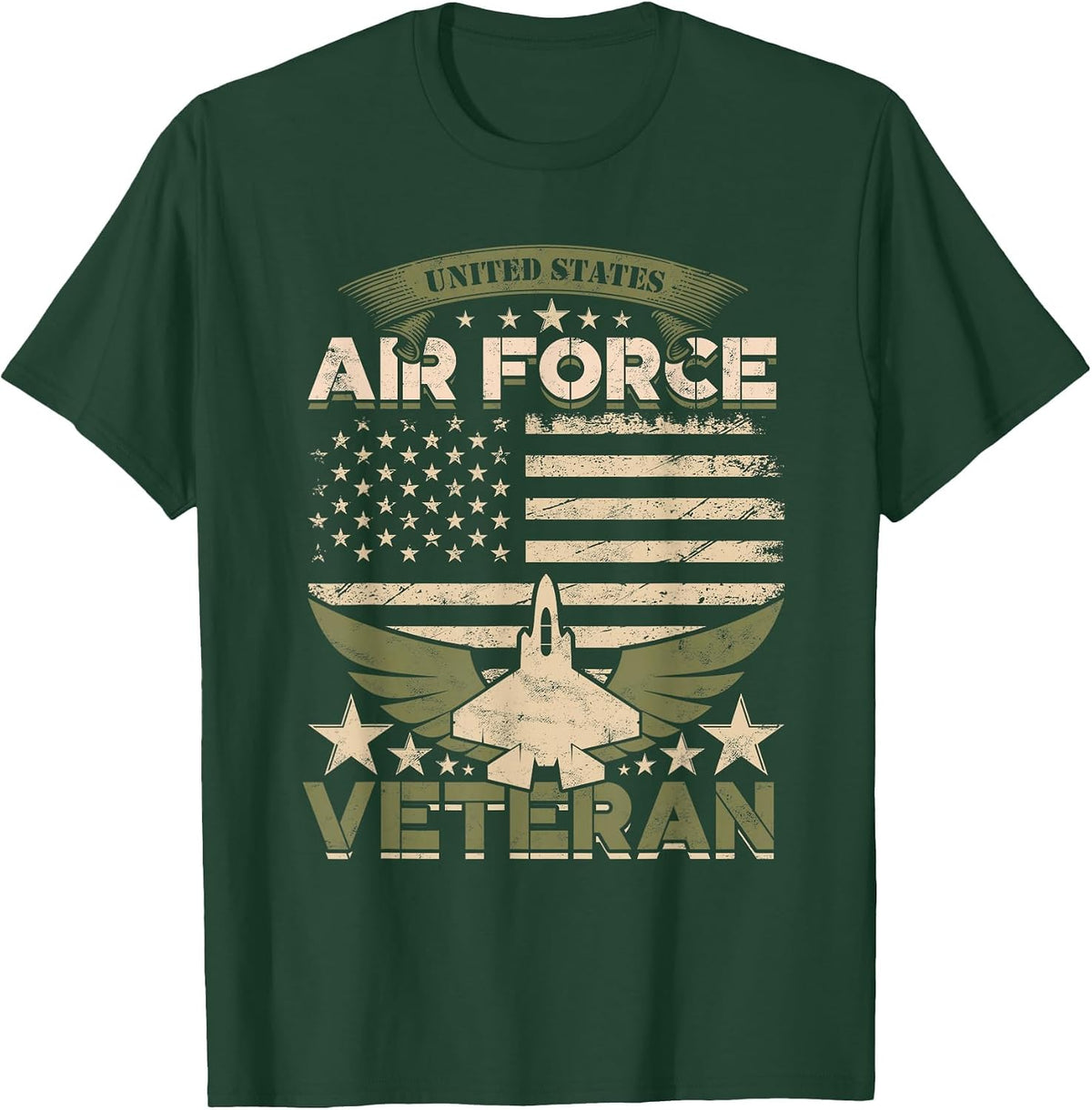 United States Air Force Veteran T-Shirt - Dark Green
