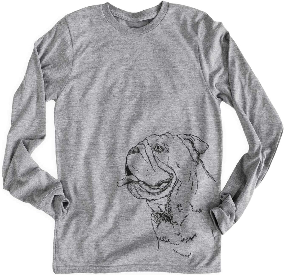Inkopious English Bulldog Profile Triblend T-Shirt - Unisex Unisex Long Sleeve