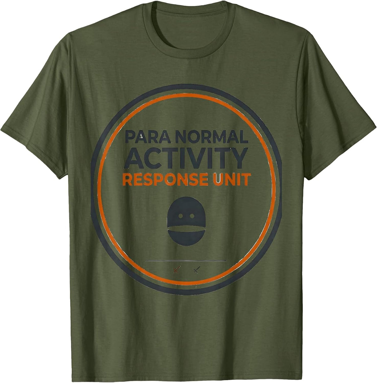 Men's Para Normal Activity Response Unit Funny Ghost T-Shirt - Olive Green
