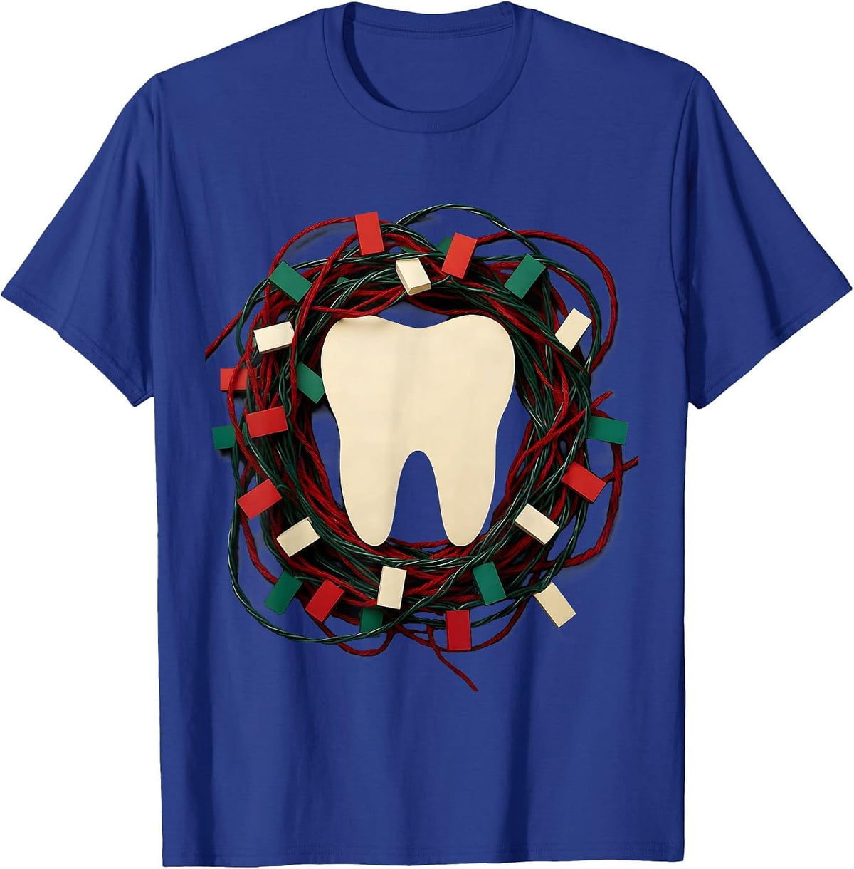 Broad Twin-Root Molar Dental Christmas Humor Dentist Gift T-Shirt - Royal Blue