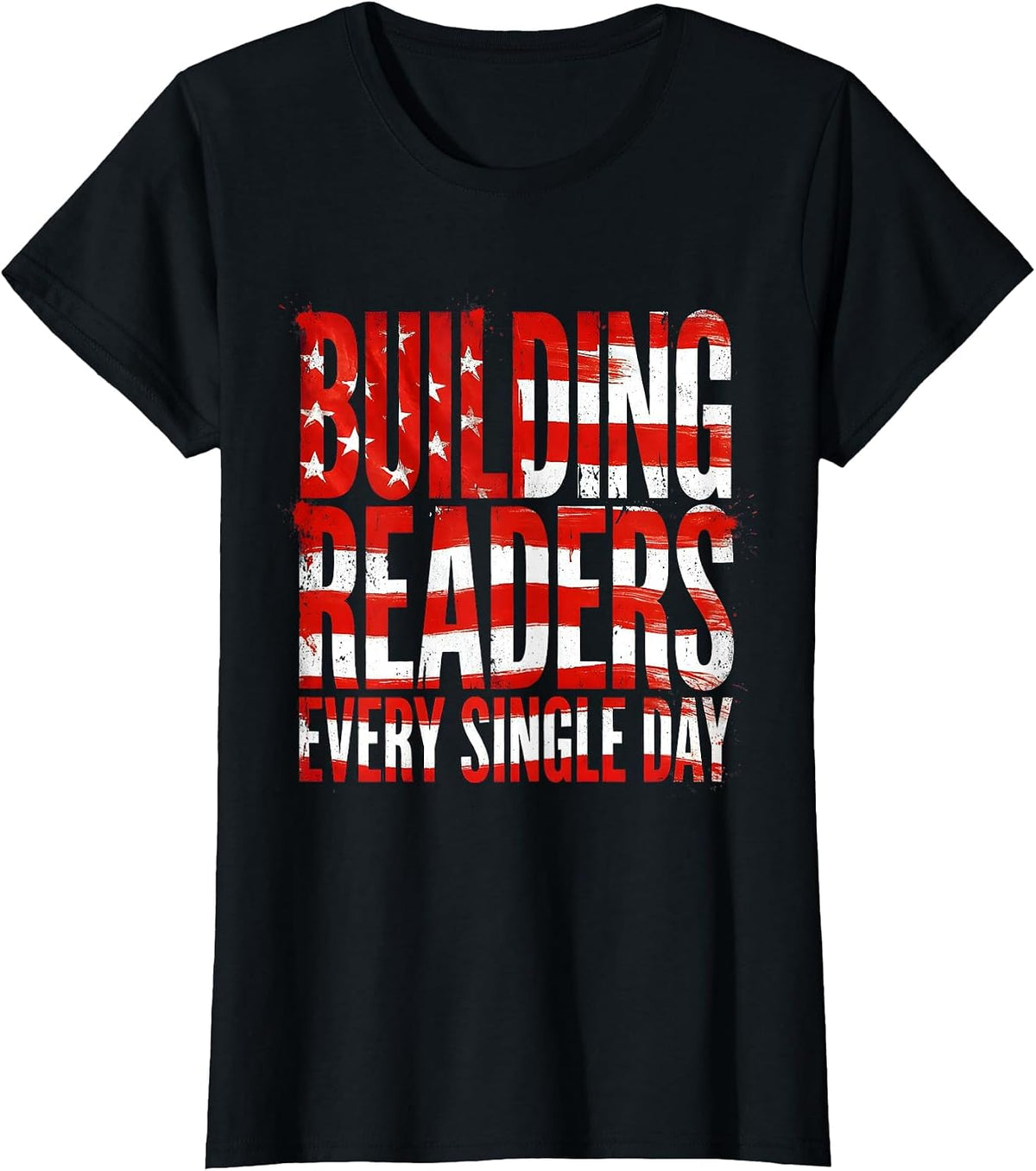 Building Readers Every Single Day Reading Teacher T-Shirt - Black