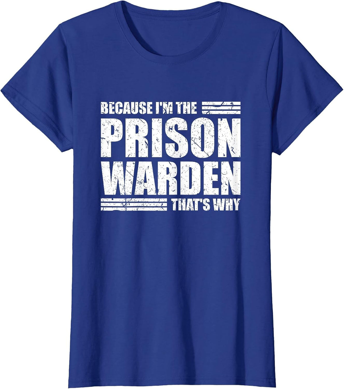 Prison Warden Costume Jail Corrections Officer Halloween T-Shirt - Royal Blue