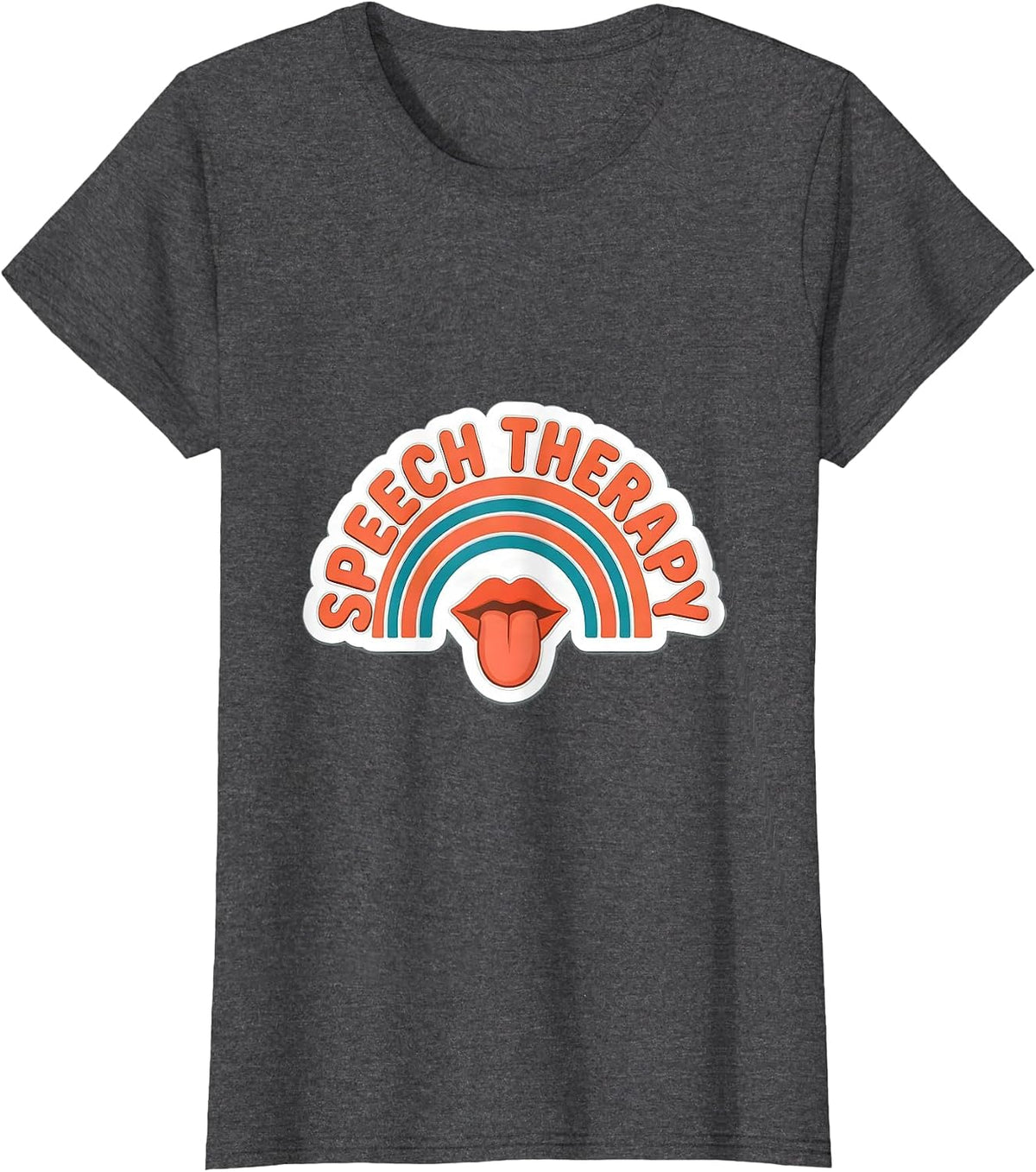 Women's Speech Therapy Retro Cute Speech Language Pathologist SLP T-Shirt - Dark Heather Grey