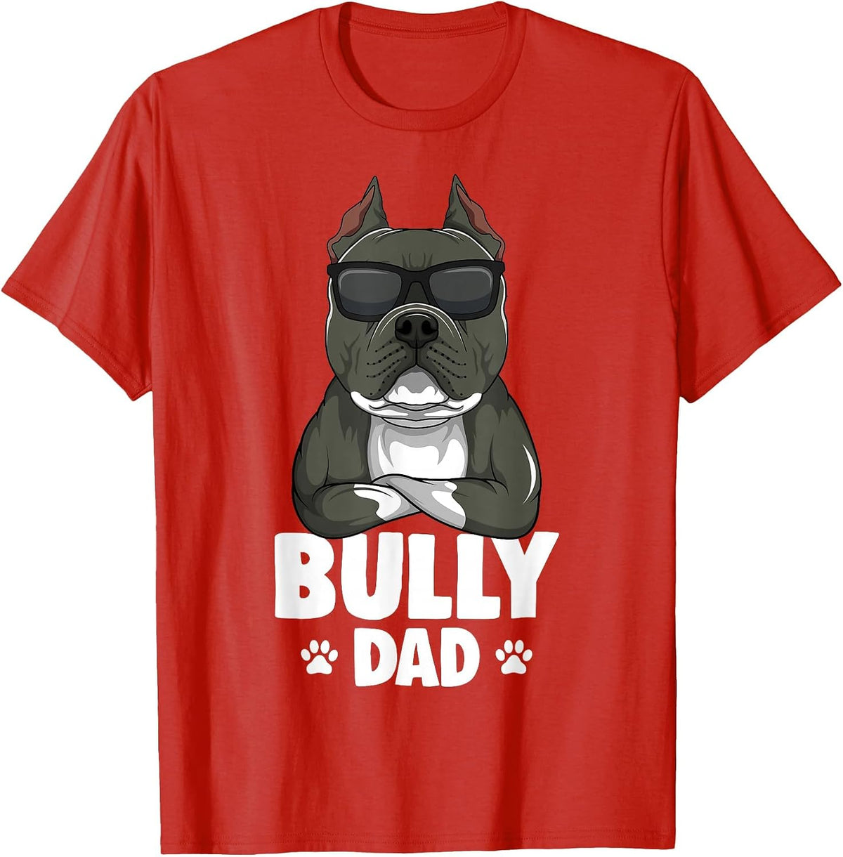 American Bully Dad Dogs Dad Men T-Shirt - Red